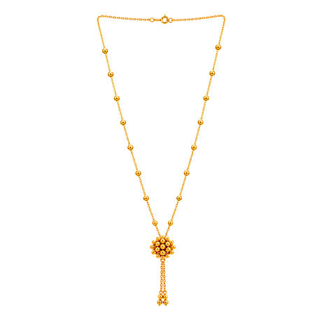 21K Gold Set with Beaded Cluster Design