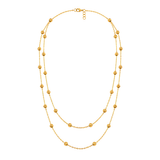 21K Gold Set with Long Layered Chain