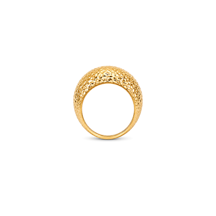 18K Gold Ring with Wide Polygon Design