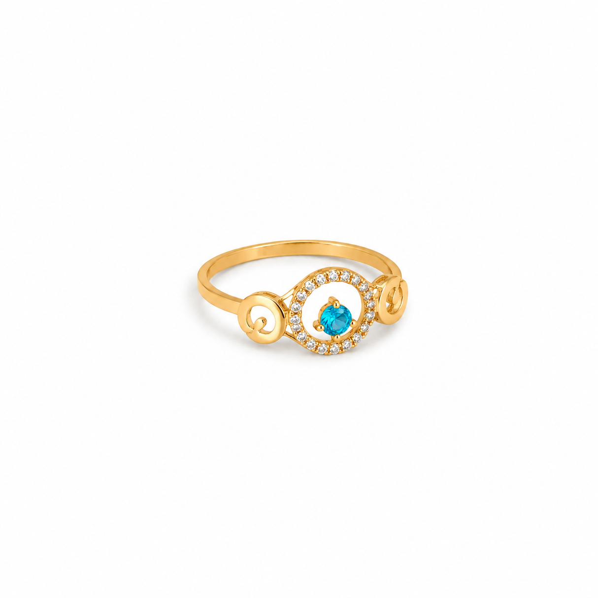 18K Gold Ring with Turquoise Stone Design