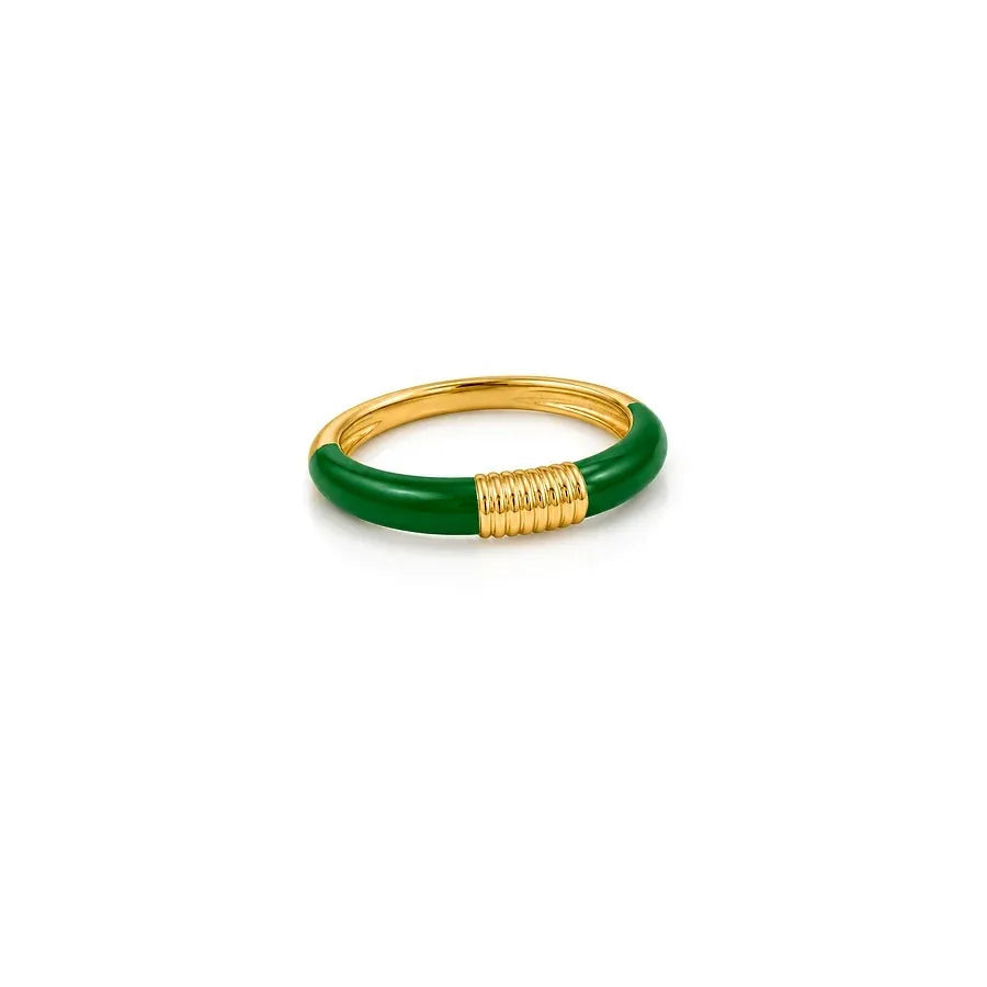 18K Gold Ring with Colorful Delicate Design