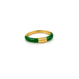 18K Gold Ring with Colorful Delicate Design
