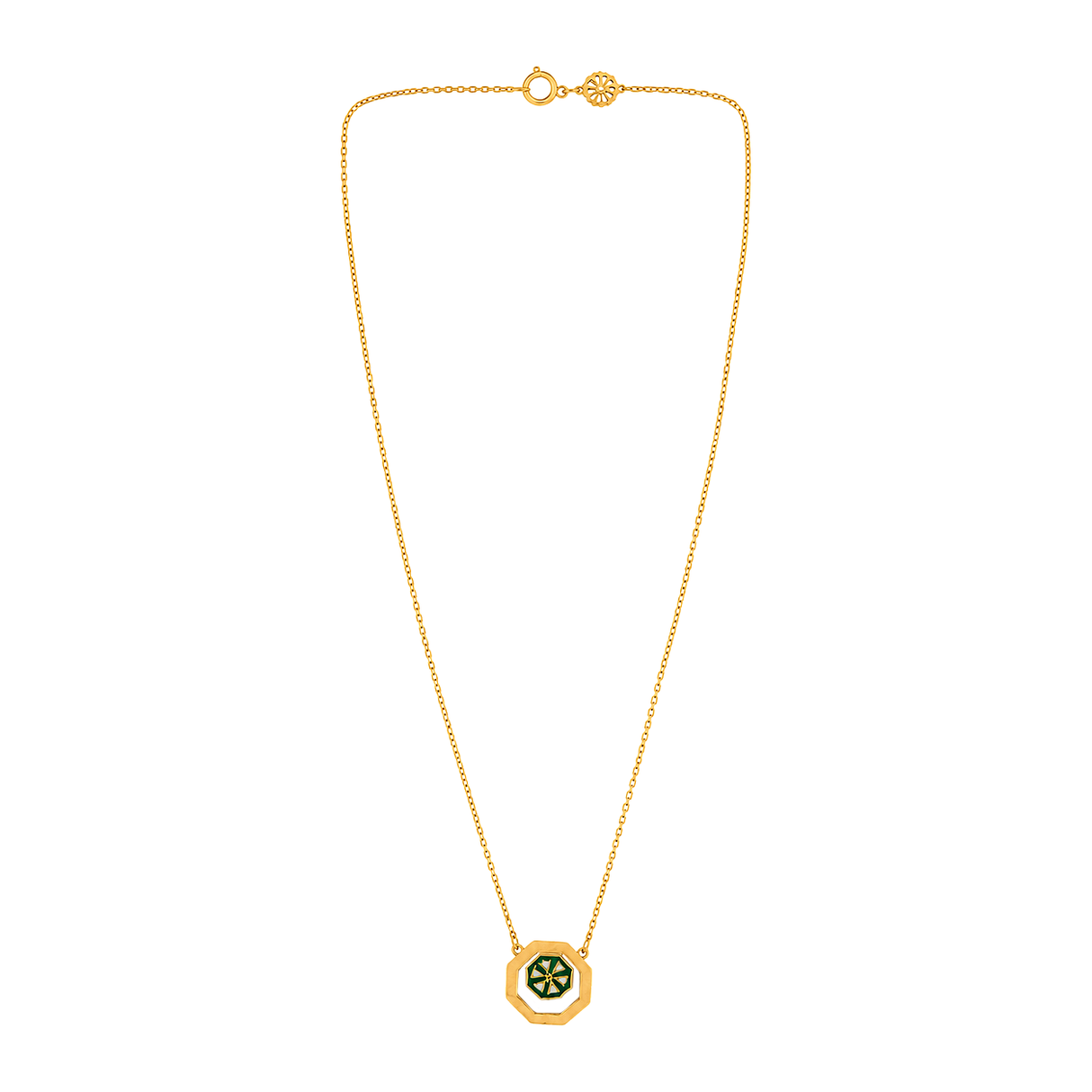 18K Gold Pendant with Sugar Cube Design