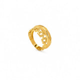21K Gold Ring with Chain Design