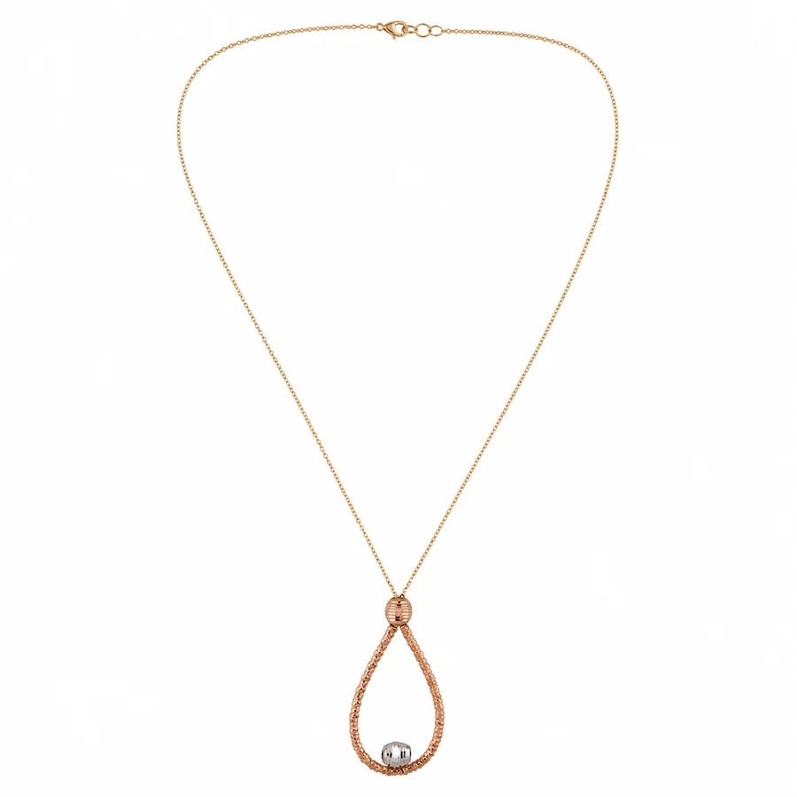 18K Gold Chain Necklace with Charm Teardrop