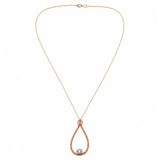18K Gold Chain Necklace with Charm Teardrop