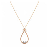 18K Gold Chain Necklace with Charm Teardrop