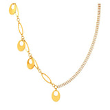 18K Gold Necklace Double Classic Paved Design