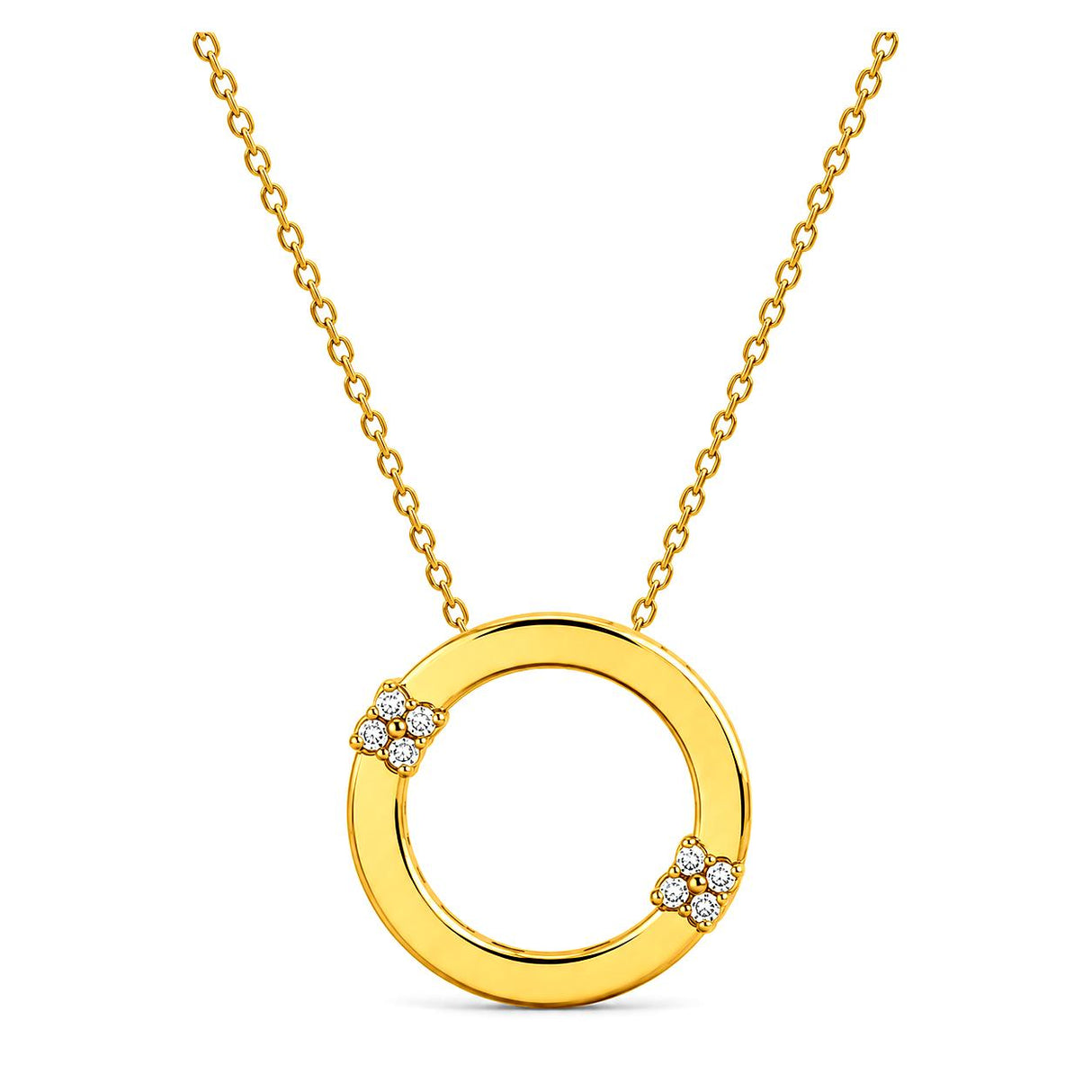 18K Gold Necklace Circle Design