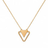 18K Gold Necklace With Triangle Pendant