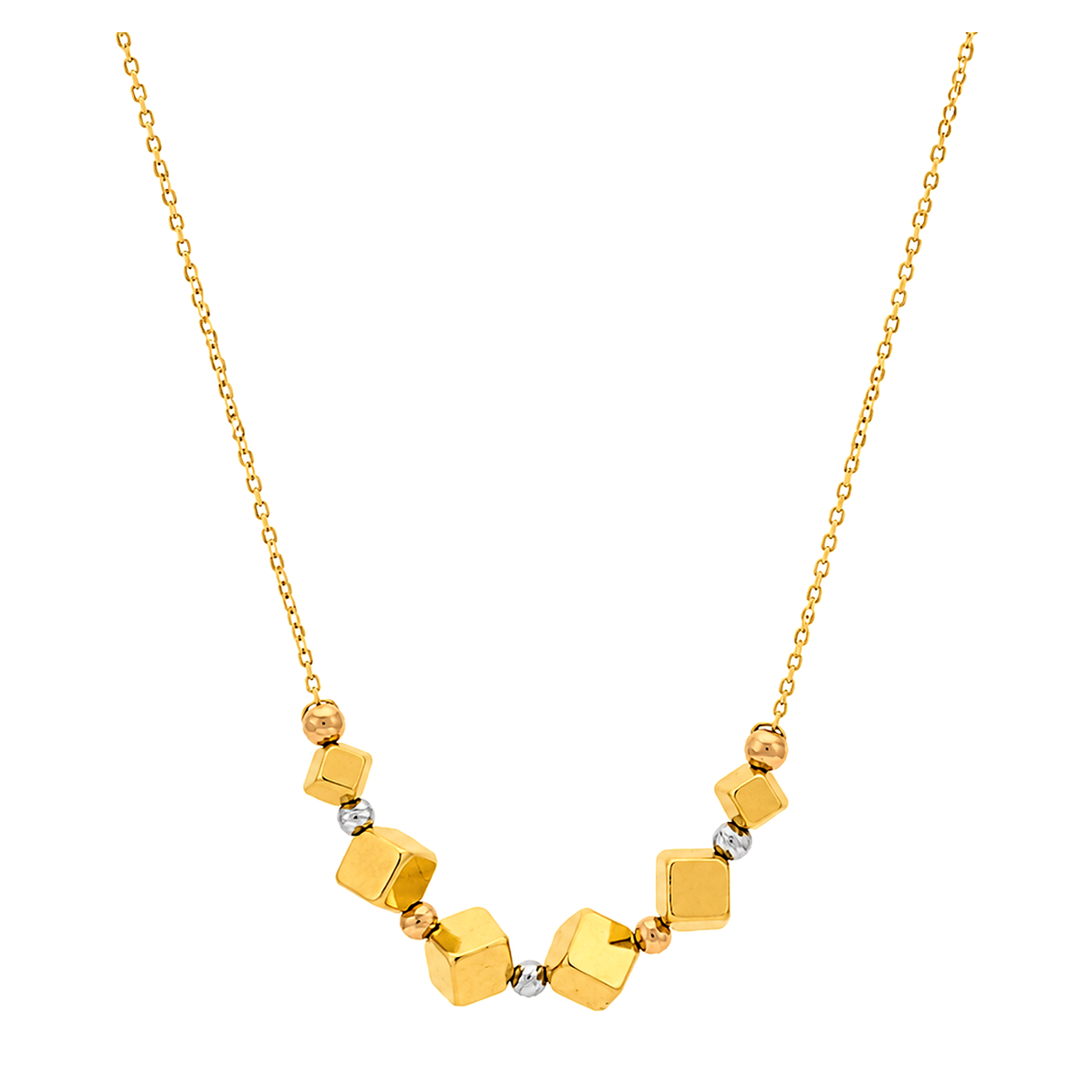 18K Gold Pendant with Antique Cubes Design