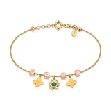 18K Gold Kids Bracelet Butterfly, Colored Stones Design