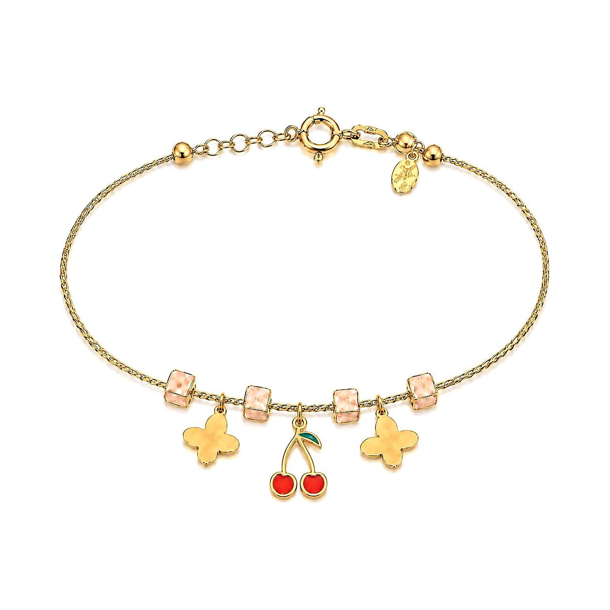 18K Gold Bracelet Cherry Blossom Design