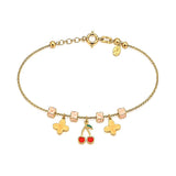 18K Gold Bracelet Cherry Blossom Design