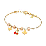 18K Gold Bracelet Cherry Blossom Design