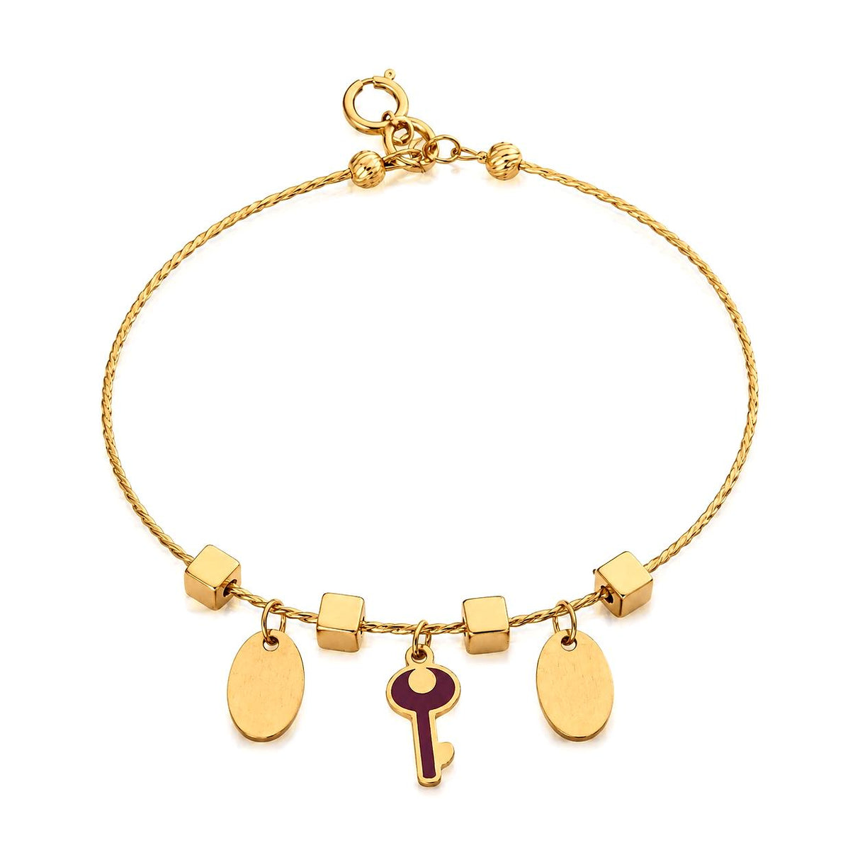 18K Gold Bracelet Key Design