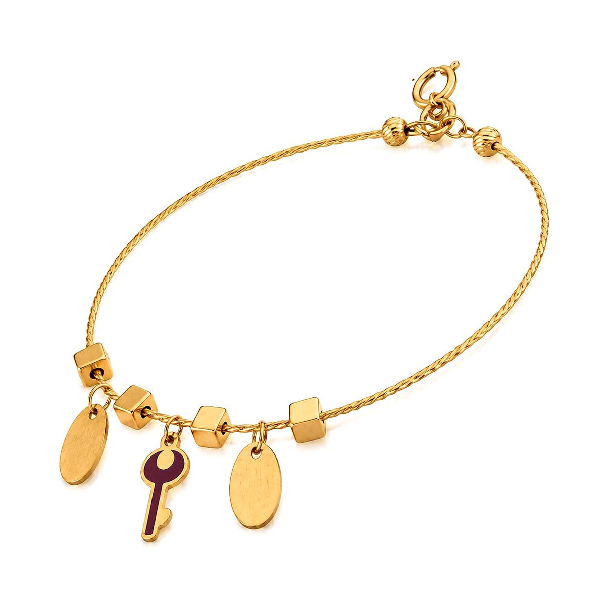 18K Gold Bracelet Key Design