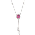18K Gold Diamond Necklace with Colorful Pendant