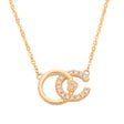 18K Gold Diamond Crescent Necklace