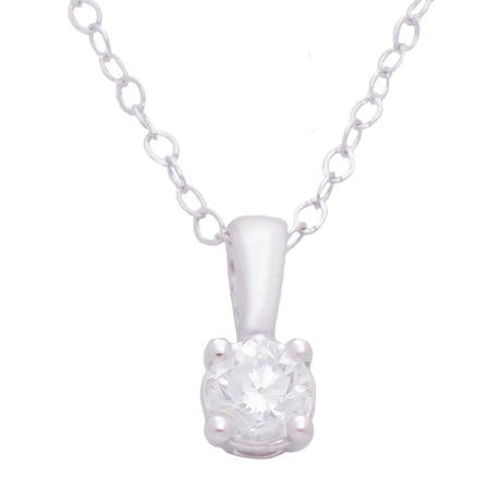 18K Gold Diamond Necklace with Small Pendant