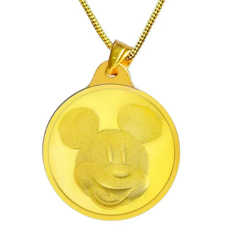 24K Gold Quarter Pound Disney Mickey Mouse Pendant 2.35g