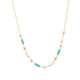 18K Gold Half Set with Rectangular Design in Turquoise