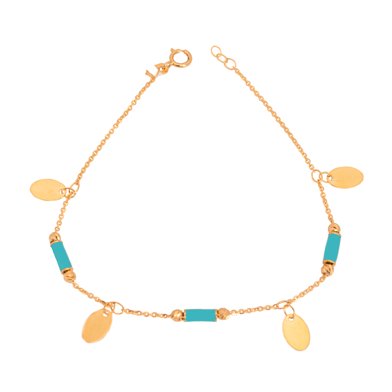 18k gold bracelet, autumn leaves