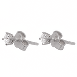 18K Gold Earrings with Simple Elegant Diamond Stone
