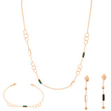 Half set of 18k gold, small circles and colorful rectangles