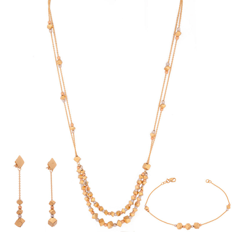 Half set of 18K gold with an elegant cube design