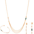 Half set of 18K gold with three chains and colored pieces