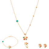 18K Gold Butterfly Design Jewelry Set for Children