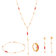 18K gold set, elegant and finely colored
