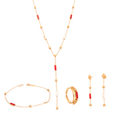 18K gold set, elegant and finely colored