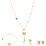 18K Gold Kids Set with Colorful Butterfly Design
