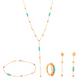 18K gold set, elegant and finely colored