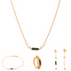 18K gold set with delicate colorful rectangular design
