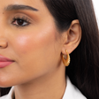 21K Gold Earrings with Polygon Design