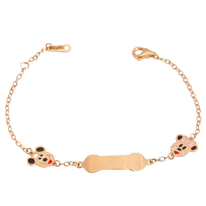 18K Gold Kids Bracelet with Mickey Design