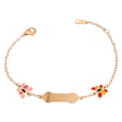 18K Gold Kids Bracelet with Colorful Butterfly Design