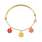 18K Gold Kids Bracelet with Floral Design
