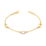 18K Gold Chain Bracelet Interlocking Links Design