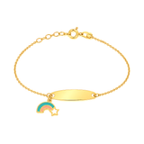 18K Gold Kids Chain Bracelet Rainbow Design