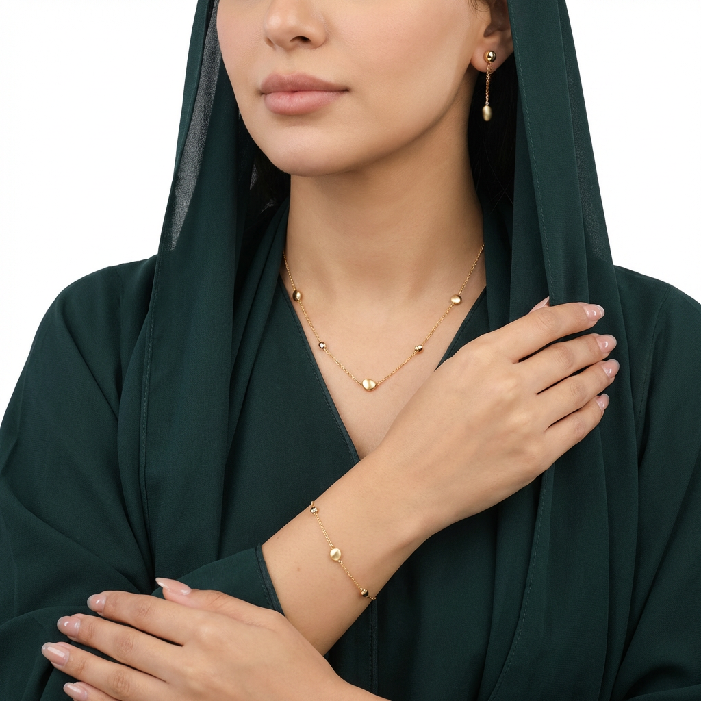 نصف طقم ذهب دوائر عيار 18