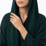 انسيال ذهب عيار 18 بحلقات بيضاوية منقوشة