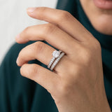 18K Gold Twins Ring with Two Layer Design