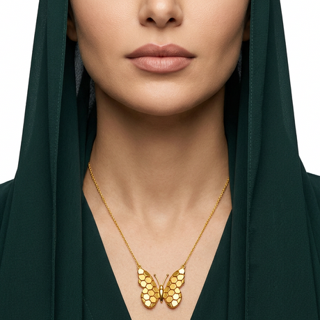 عقد الفراشة ذهب عيار 21