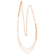 18K Gold Long Triple Layer Statement Necklace