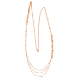 18K Gold Long Triple Layer Statement Necklace