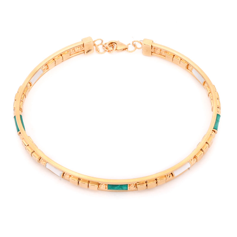 18K Gold Bracelet with Contrasting Rectangles